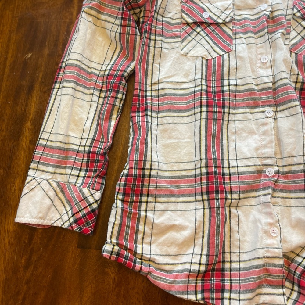 Matchstick size medium white and red plaid flannel - Picture 5 of 10